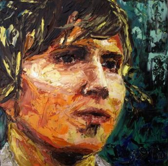 Title: Kevin Mitchell Palette Knife, Subject: Kevin Mitchell, Artist: Jodie Wells