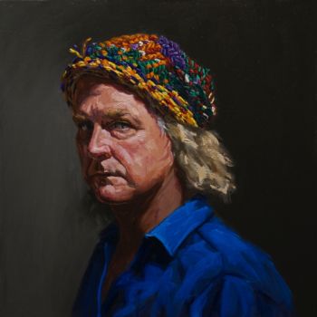 Artist: Dale Rhodes, Subject: Self portrait, Title: Self portrait in beanie