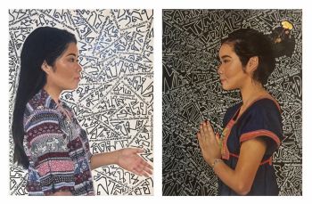 Artist: Ruchida Saenmuang | Title: Ra Warng Glarng (in-between) | Subject: Self-portrait