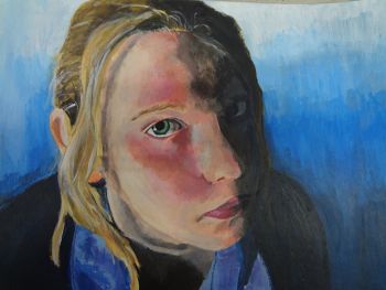 Title: Facing the Light, Subject: Self Portrait, Artist: Emily Sanders