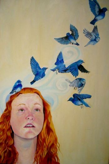 Title: Bird Brain, Subject: Self Portrait, Artist: Lily Whelehan, Year 12