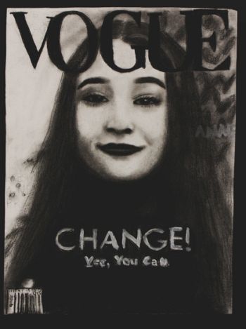 Artist: Jessica Scade, Year: 9, Title: Vogue, Subject: Self Portrait